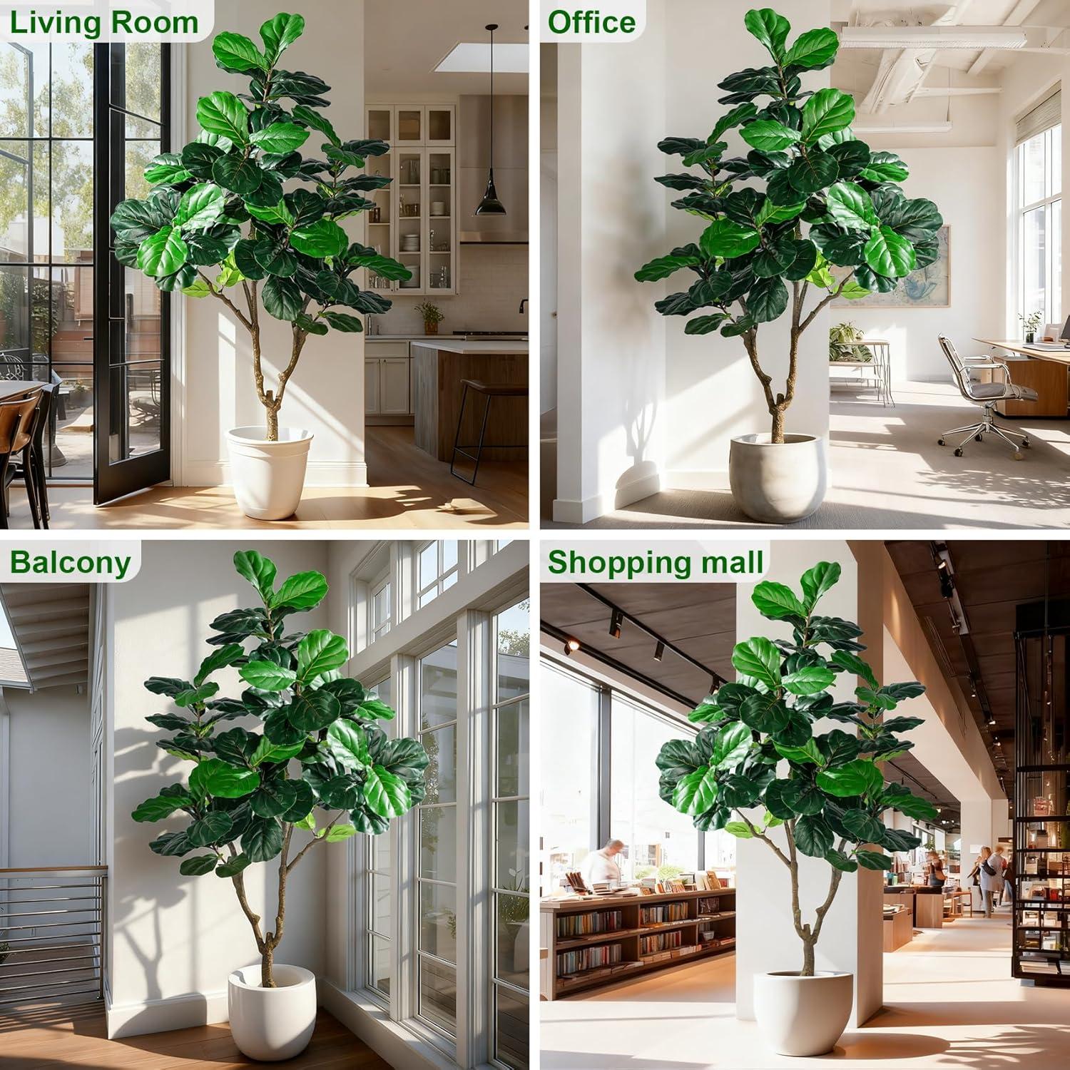 Árbol Artificial Ficus Kgabbke 1.83m con Maceta Blanca