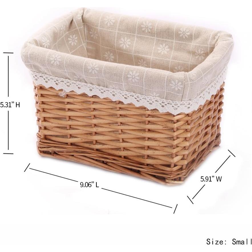 Cesta de Almacenamiento Rectangular KINGWILLOW 23x15 cm Mimbre