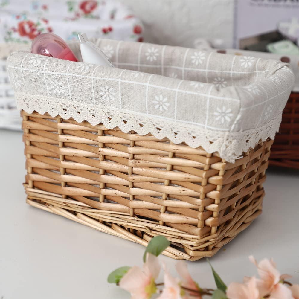 Cesta de Almacenamiento Rectangular KINGWILLOW 23x15 cm Mimbre