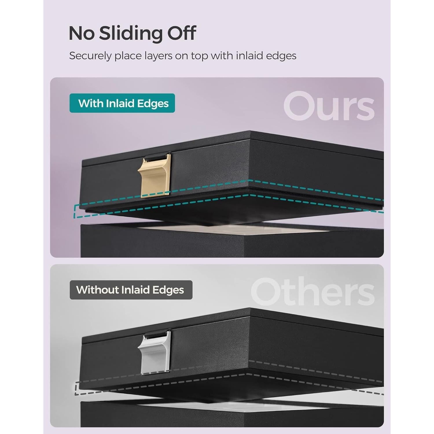 Caja de Joyería SONGMICS 4 Niveles Organizador Negro 17x28 cm