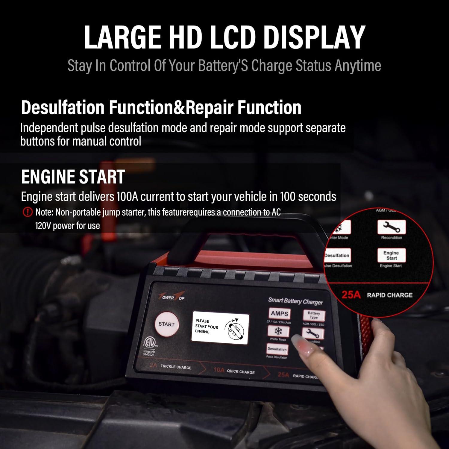 Cargador de Batería TowerTop TP108MB 12V 25A Automático