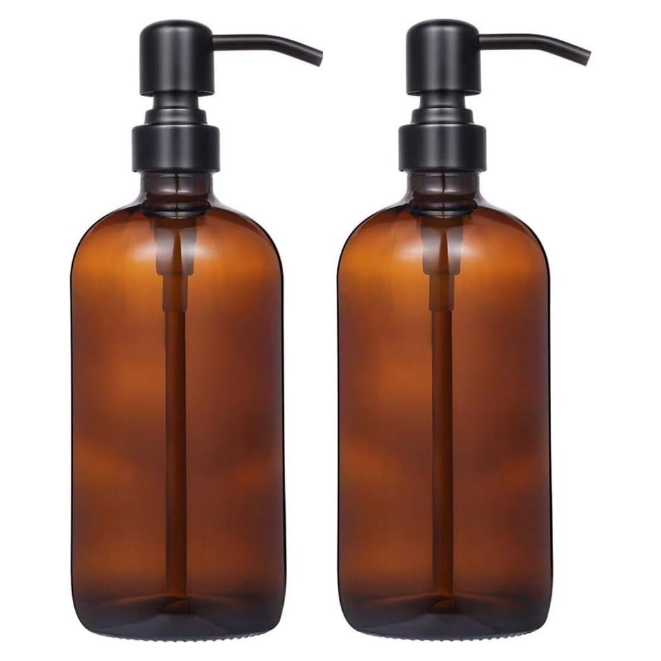 Pack 2 Dispensadores de Jabón Vidrio Ámbar 16 oz CHBJDAN