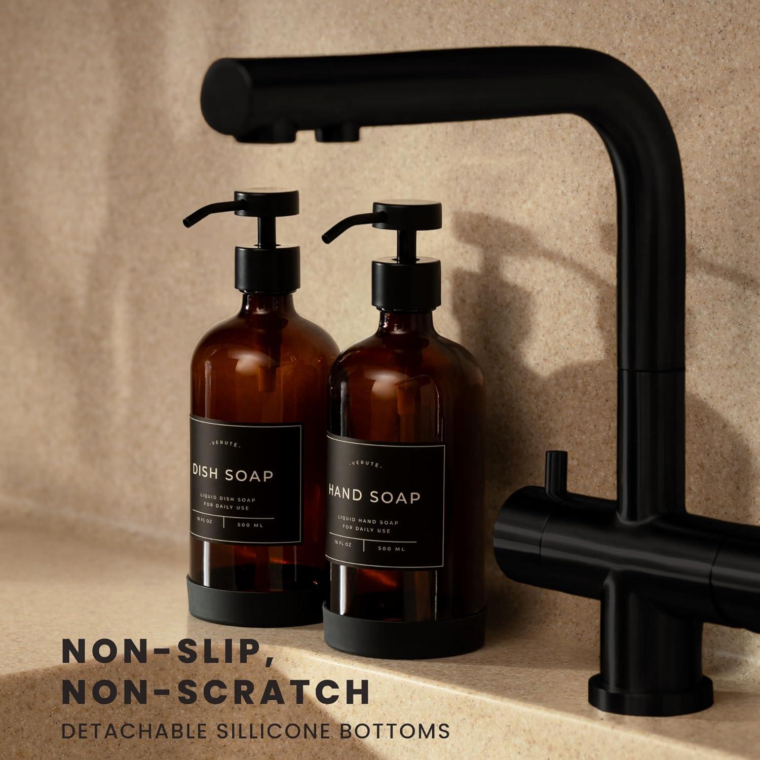 Dispensador de Jabón Verute Set de 2 Botellas Vidrio 473ml