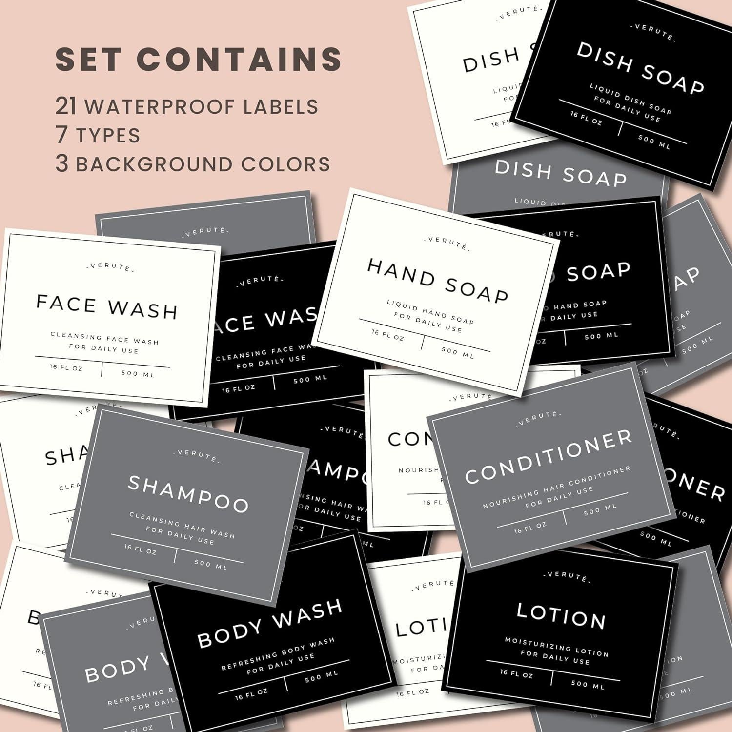 Dispensador de Jabón Verute Set de 2 Botellas Vidrio 473ml