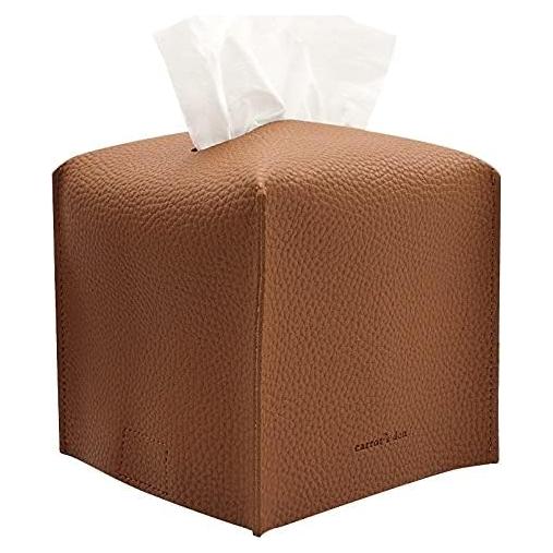 Cubierta de Caja de Tissue Cuadrada Carrot's Den PU Camel