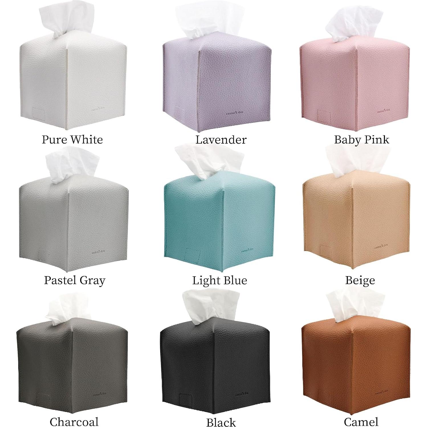 Cubierta de Caja de Tissue Cuadrada Carrot's Den PU Camel