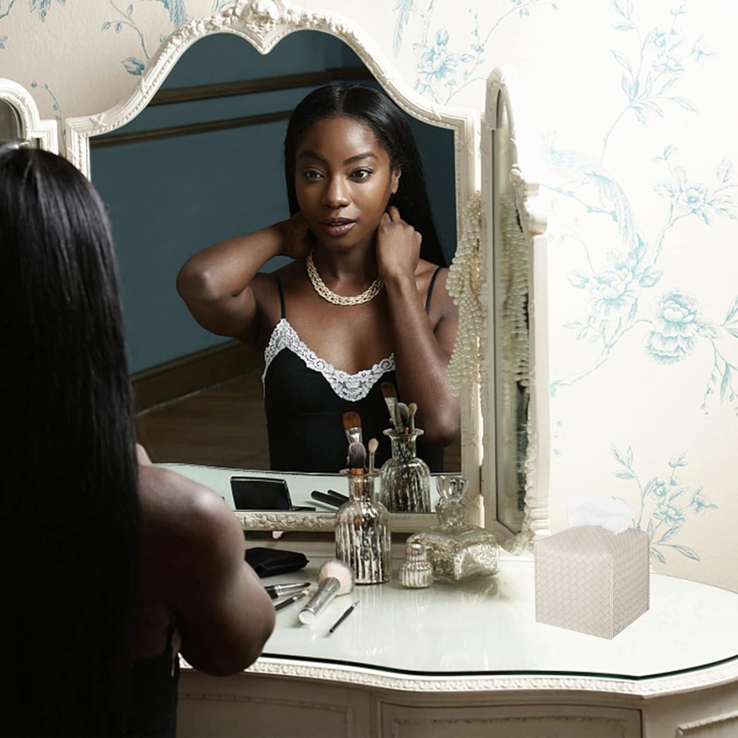 Funda de Caja de Tissue Cuadrada Zoocatia de Cuero Sintético Griege