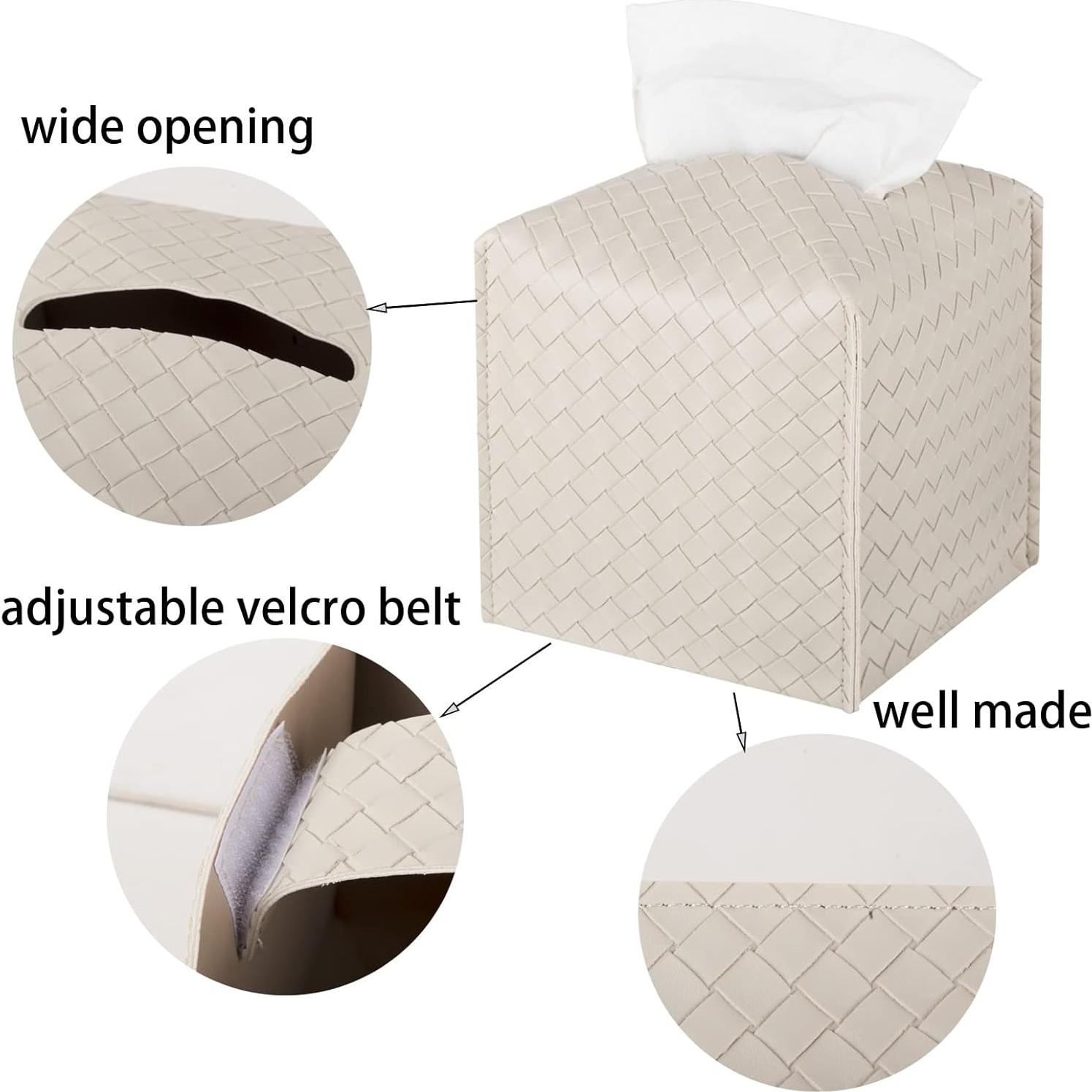 Funda de Caja de Tissue Cuadrada Zoocatia de Cuero Sintético Griege