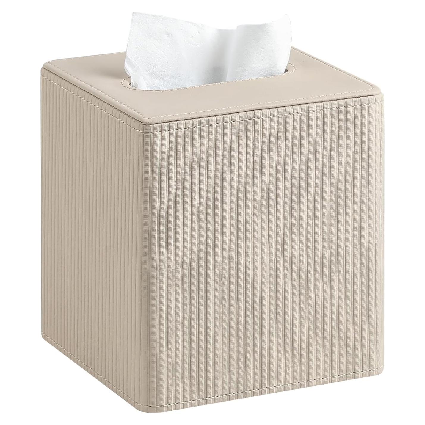 Funda de Caja de Tissue Cuadrada Cretkhp Beige con Cierre Magnético