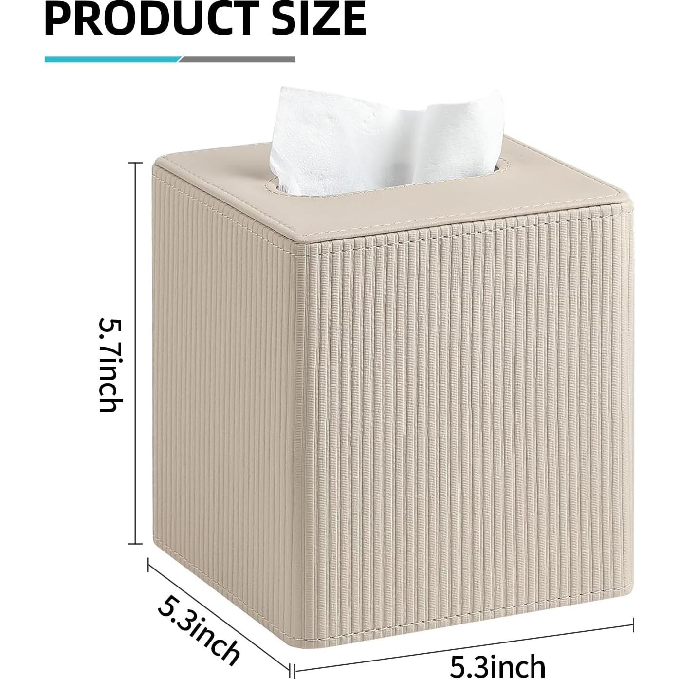 Funda de Caja de Tissue Cuadrada Cretkhp Beige con Cierre Magnético