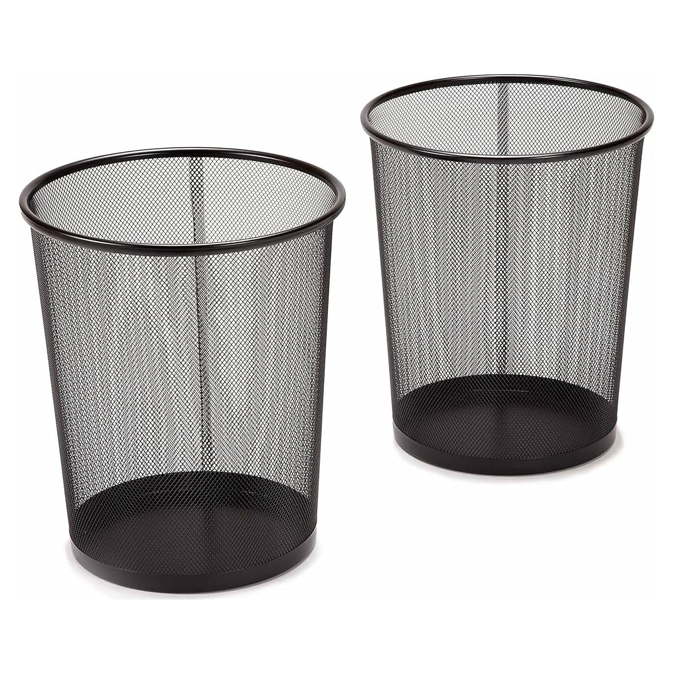 Set 2 Canastas de Basura Redondas Seville Classics 6 Galones Negro