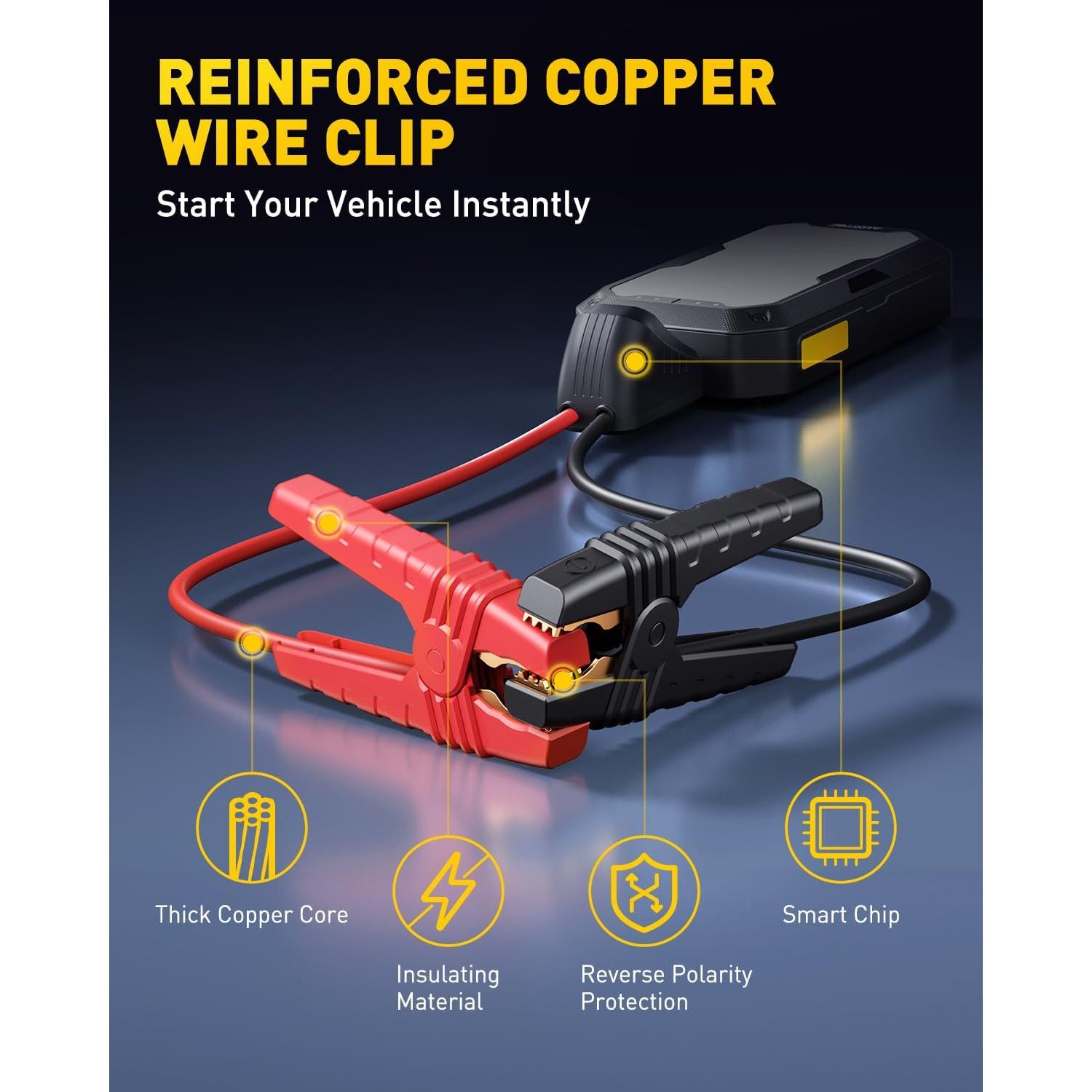 Arrancador de Batería AUXITO J102 5000A 12V con Luz LED