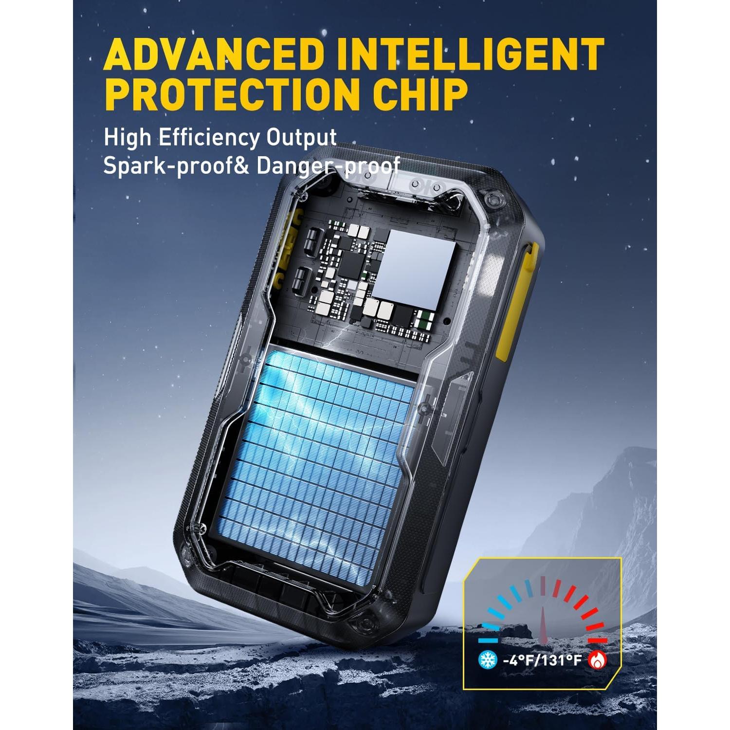 Arrancador de Batería AUXITO J102 5000A 12V con Luz LED