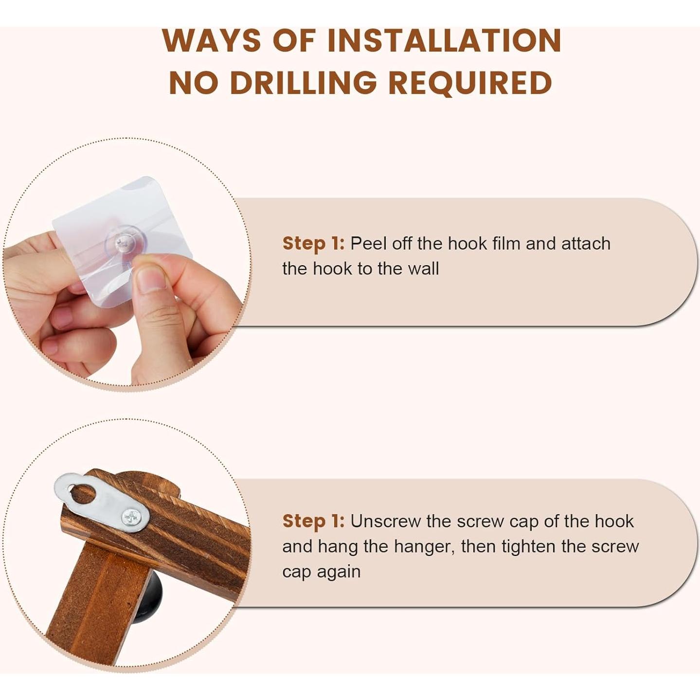 Perchero de Pared Acordeón Bohexyu de Madera Retro 10 Ganchos