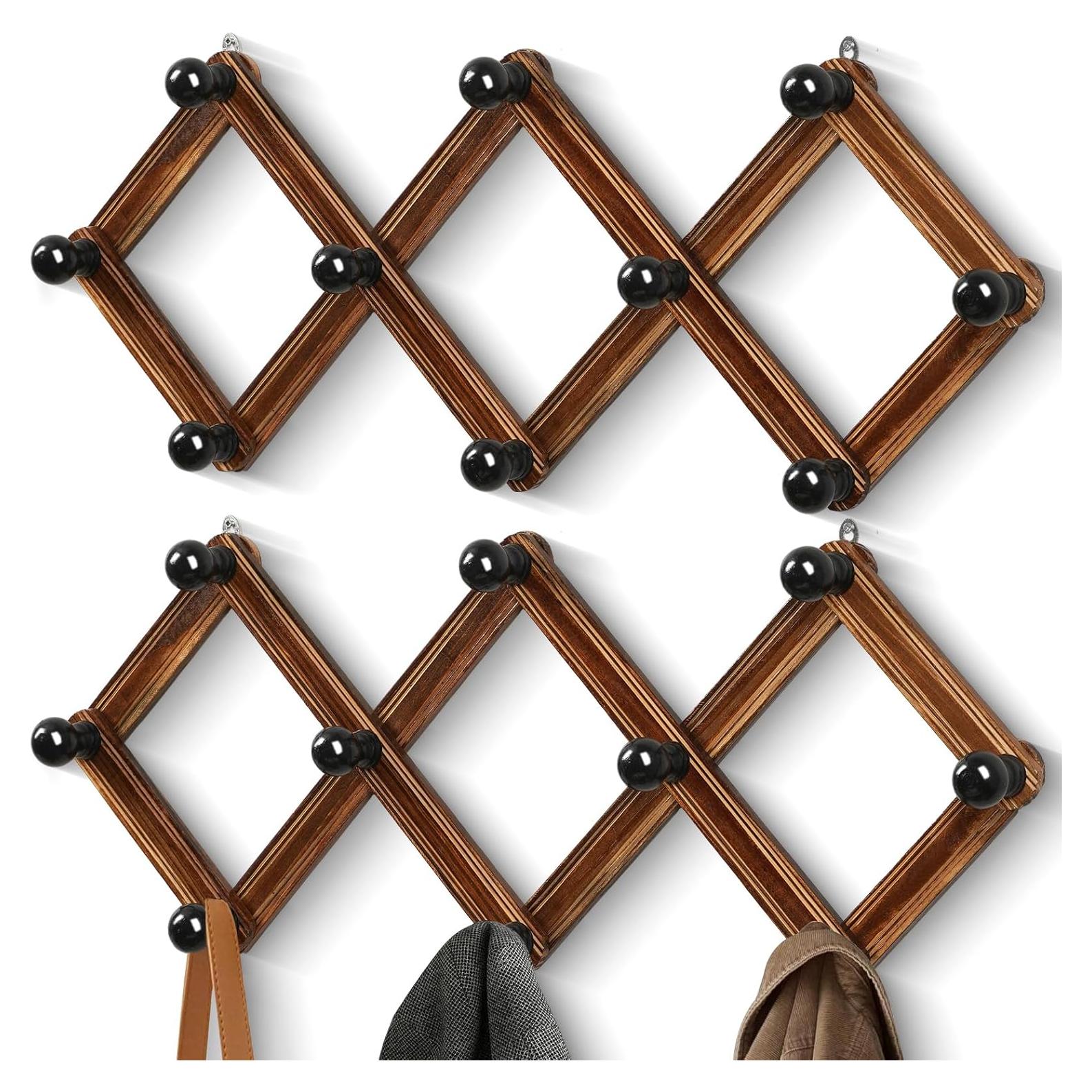 Soporte de Sombreros Acordeón TRSPCWR - Colgador de Madera 10 Ganchos