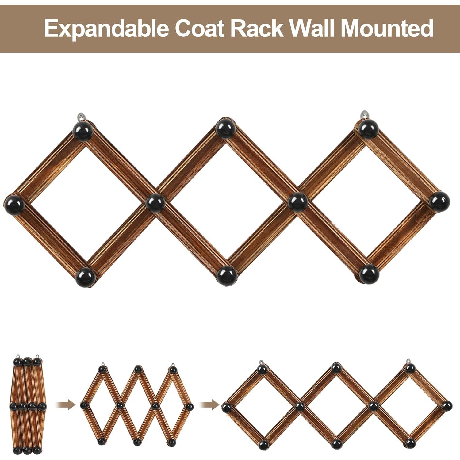 Soporte de Sombreros Acordeón TRSPCWR - Colgador de Madera 10 Ganchos