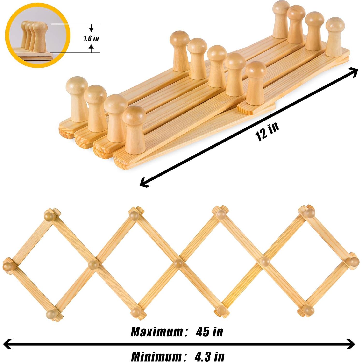 Perchero de Pared Expandible Prairie Star 13 Ganchos Madera