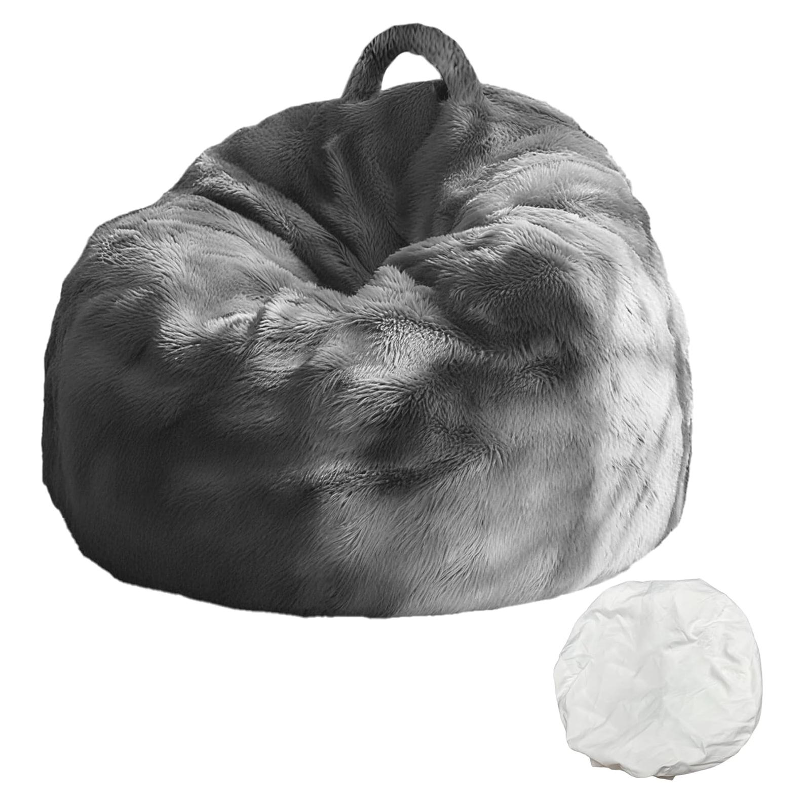 Funda de Silla Puff EFZ Terciopelo Gris Oscuro 50.8x104.1cm