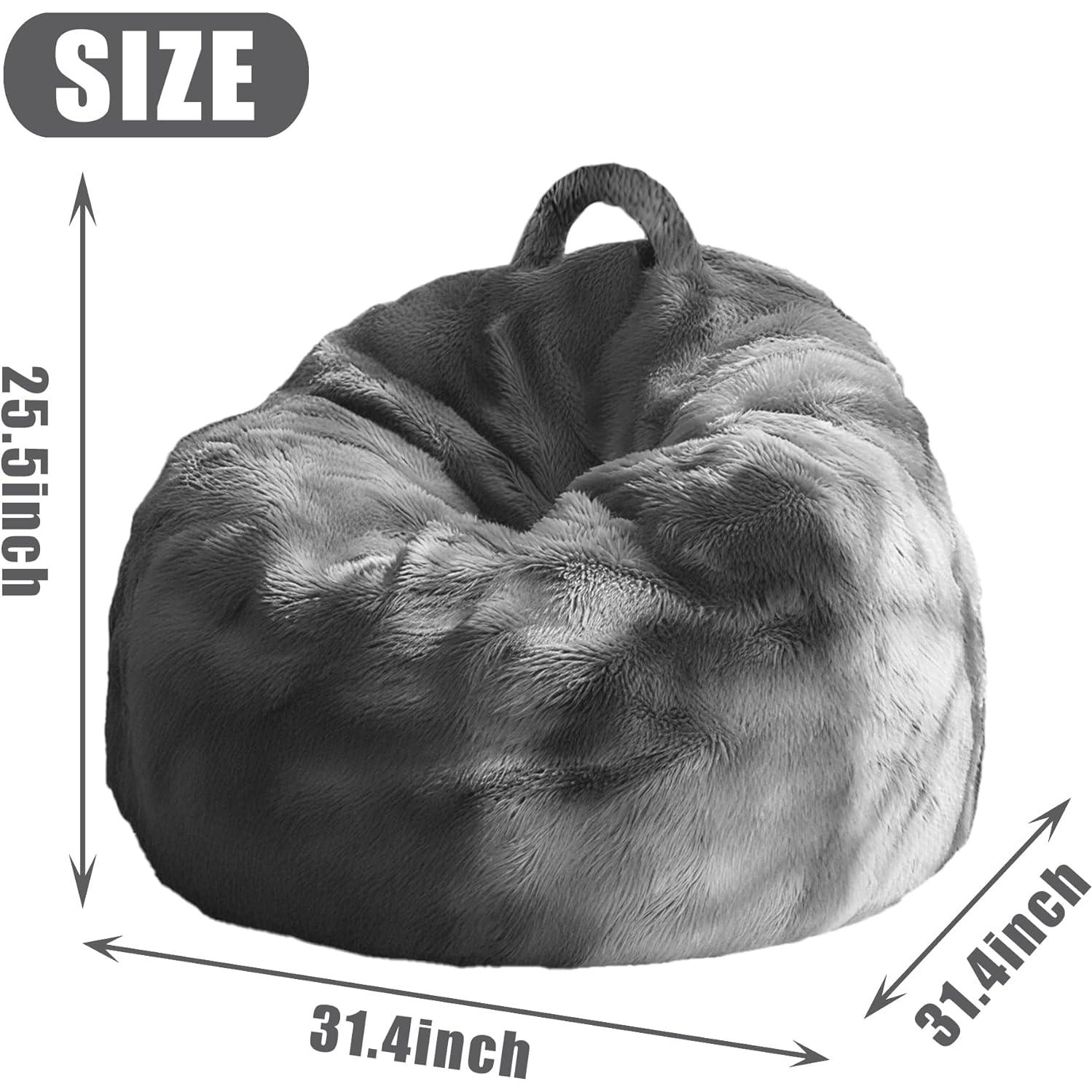 Funda de Silla Puff EFZ Terciopelo Gris Oscuro 50.8x104.1cm