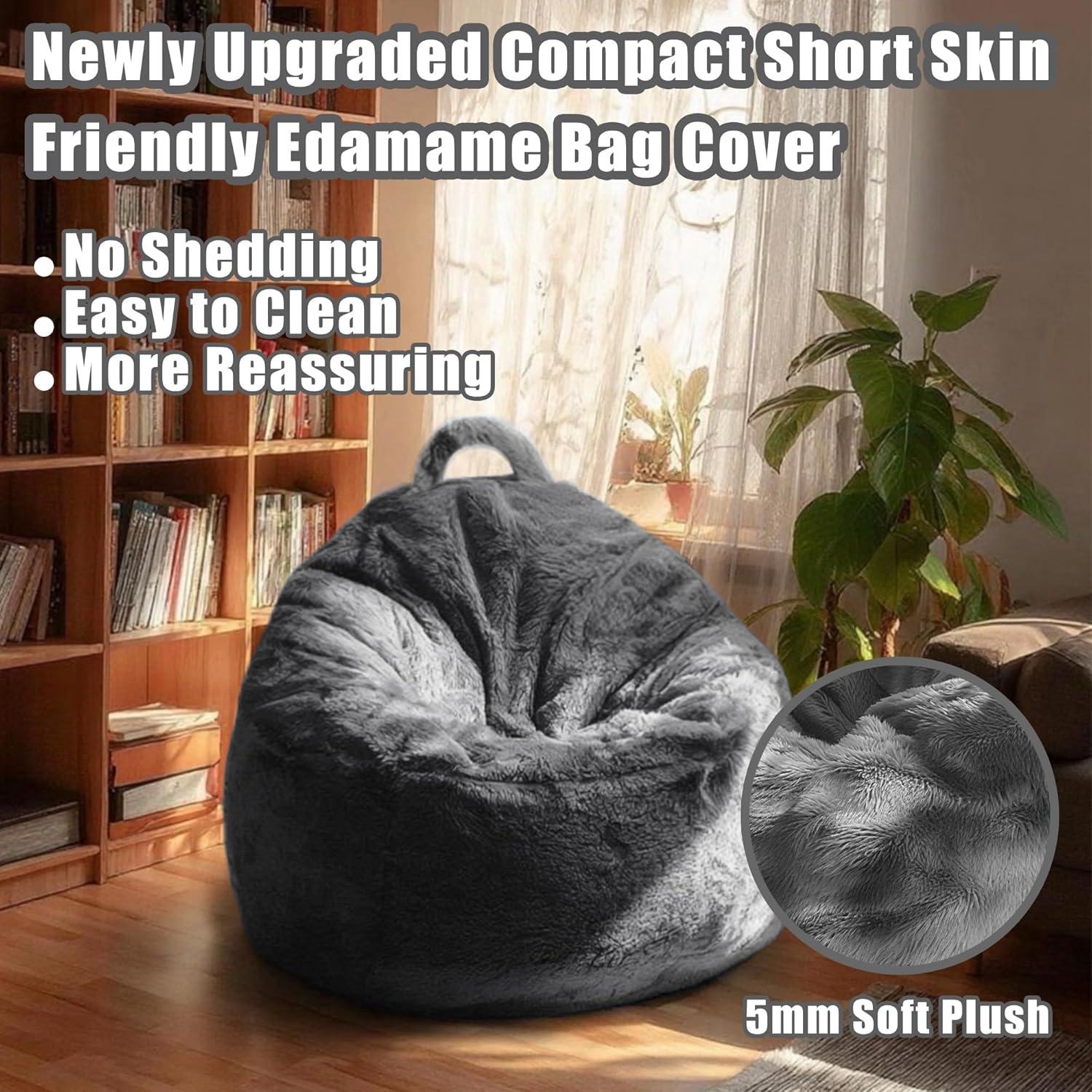 Funda de Silla Puff EFZ Terciopelo Gris Oscuro 50.8x104.1cm