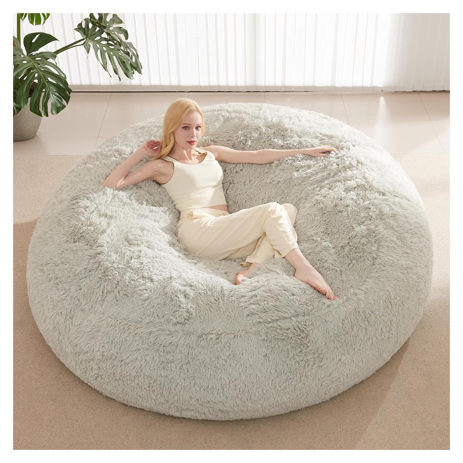 Funda de Saco de Frijoles ODreamyDogs 5FT Gris Claro Impermeable