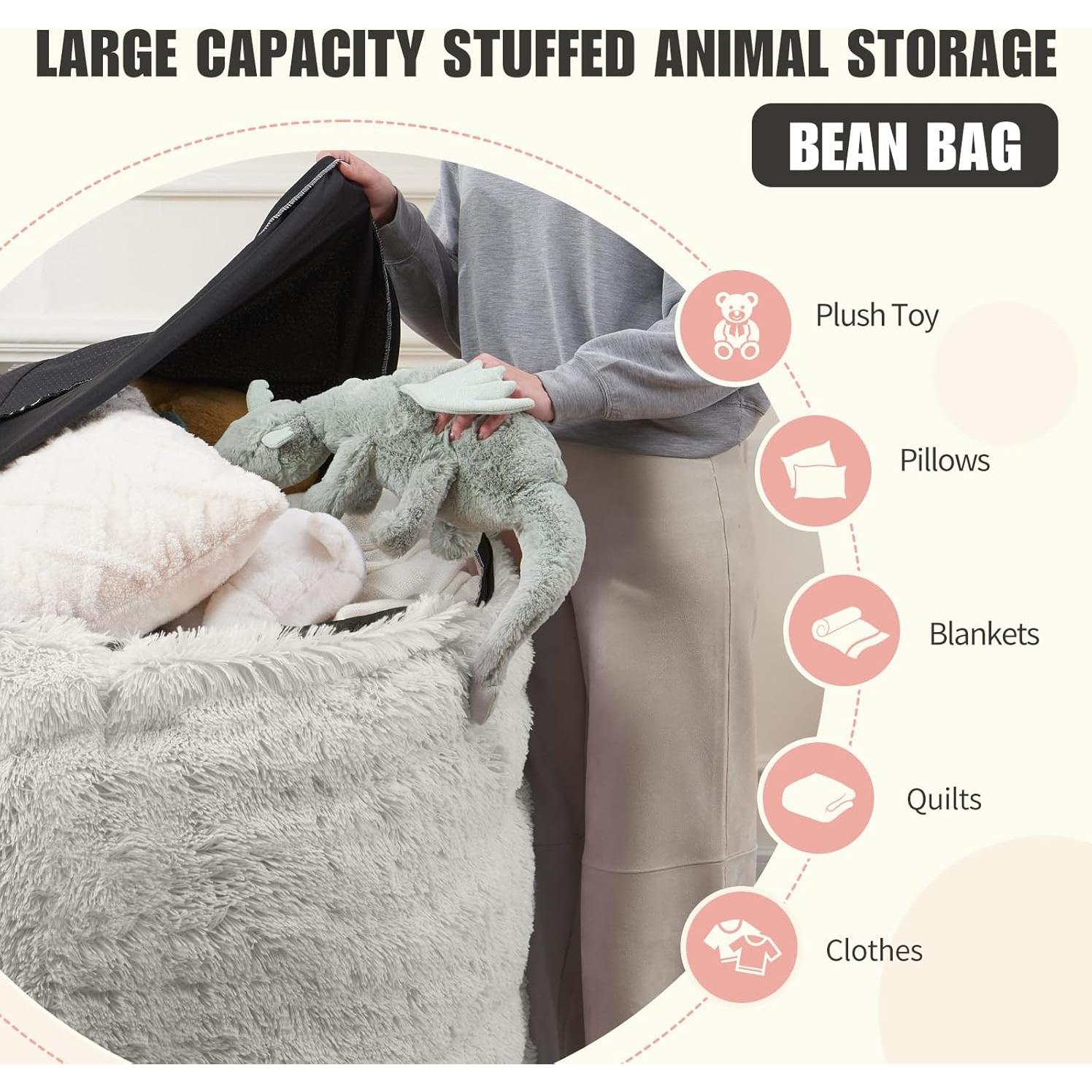 Funda de Saco de Frijoles ODreamyDogs 5FT Gris Claro Impermeable