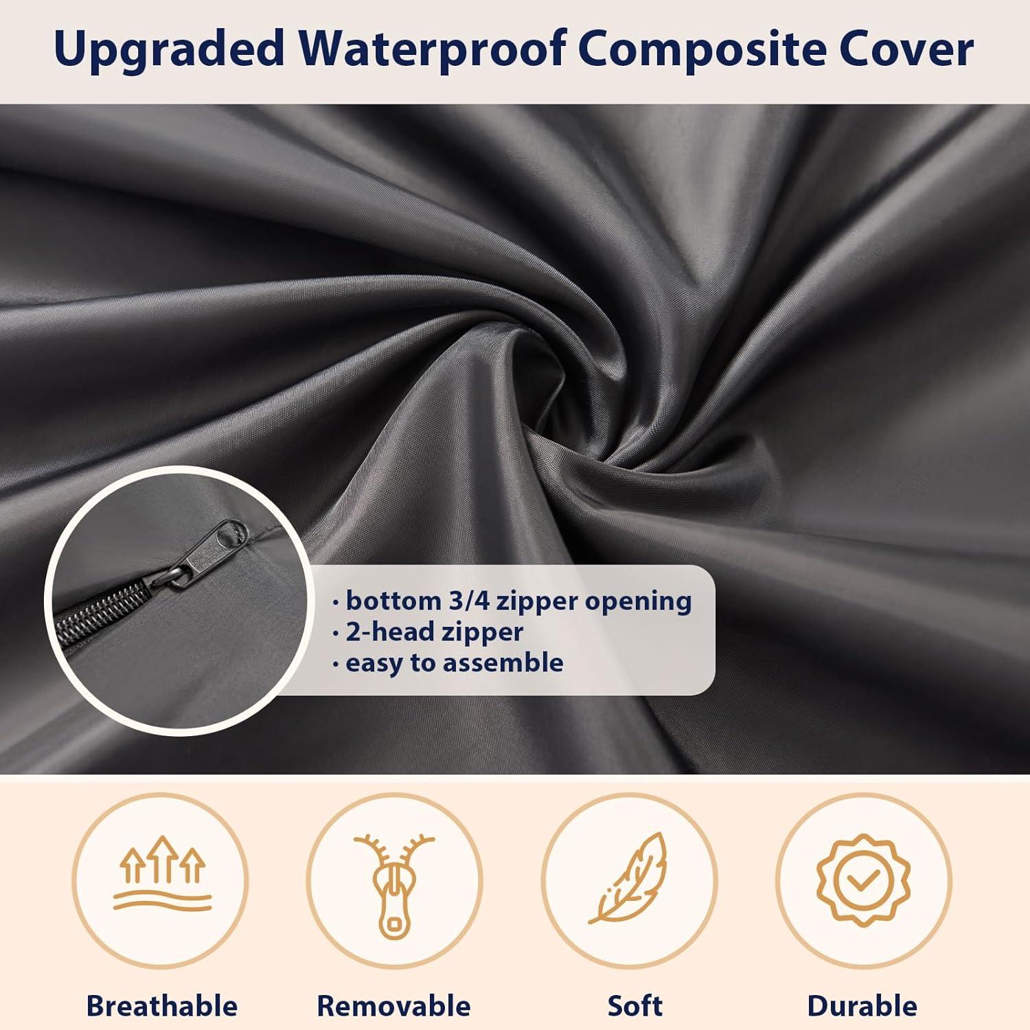 Funda de Saco de Frijoles ODreamyDogs 5FT Gris Claro Impermeable