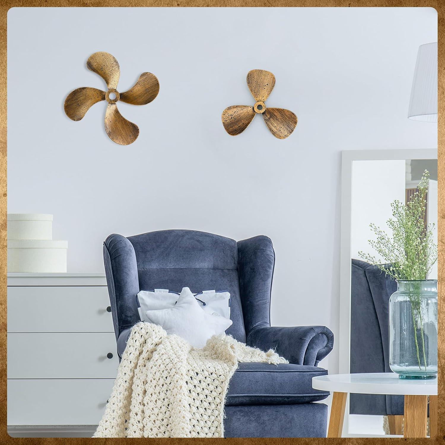 Juego de 2 Decoraciones de Pared Náuticas Gisafai - Hélices de Barco de Metal Vintage