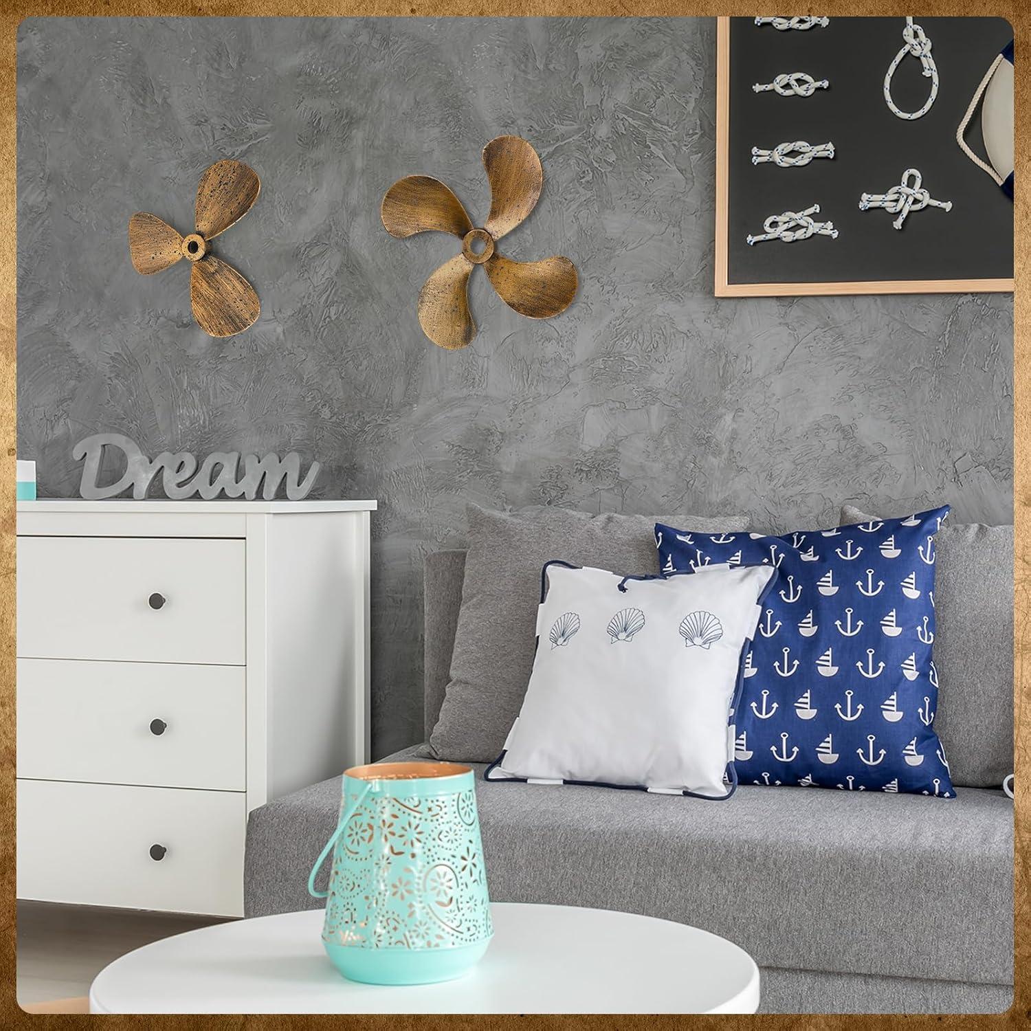 Juego de 2 Decoraciones de Pared Náuticas Gisafai - Hélices de Barco de Metal Vintage