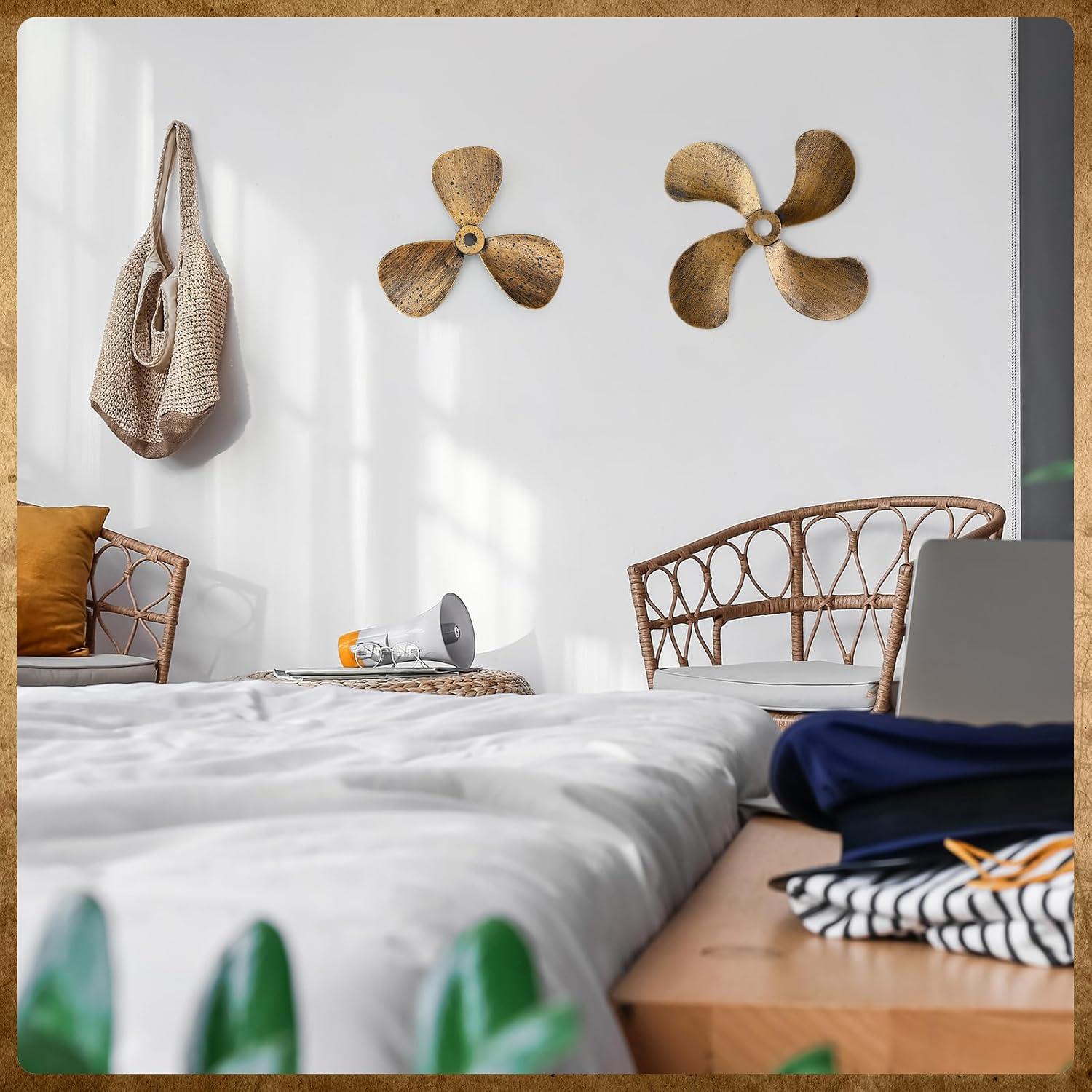 Juego de 2 Decoraciones de Pared Náuticas Gisafai - Hélices de Barco de Metal Vintage