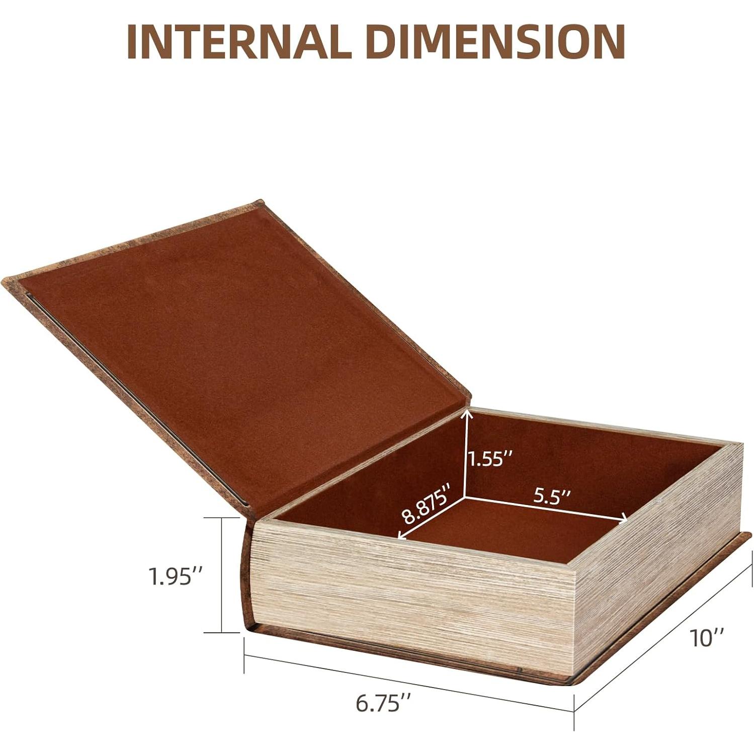 Caja de Libro Decorativa DROFELY Vintage 25.9x17x5 cm
