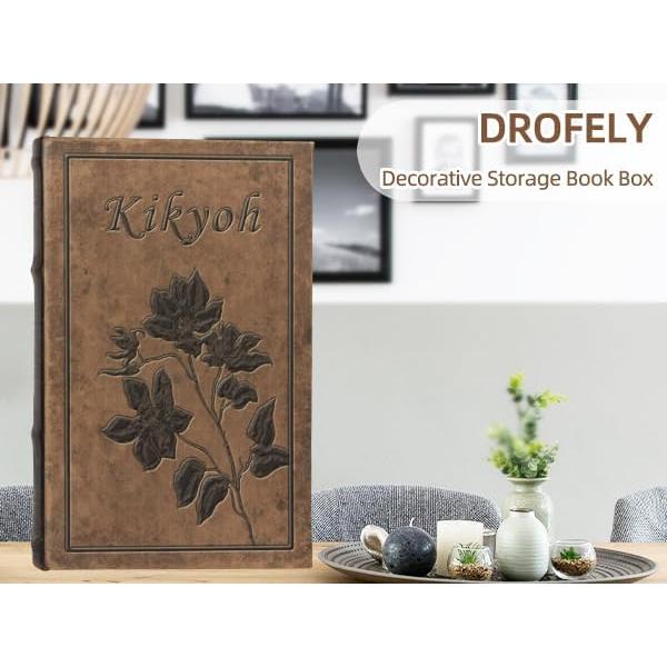 Caja de Libro Decorativa DROFELY Vintage 25.9x17x5 cm