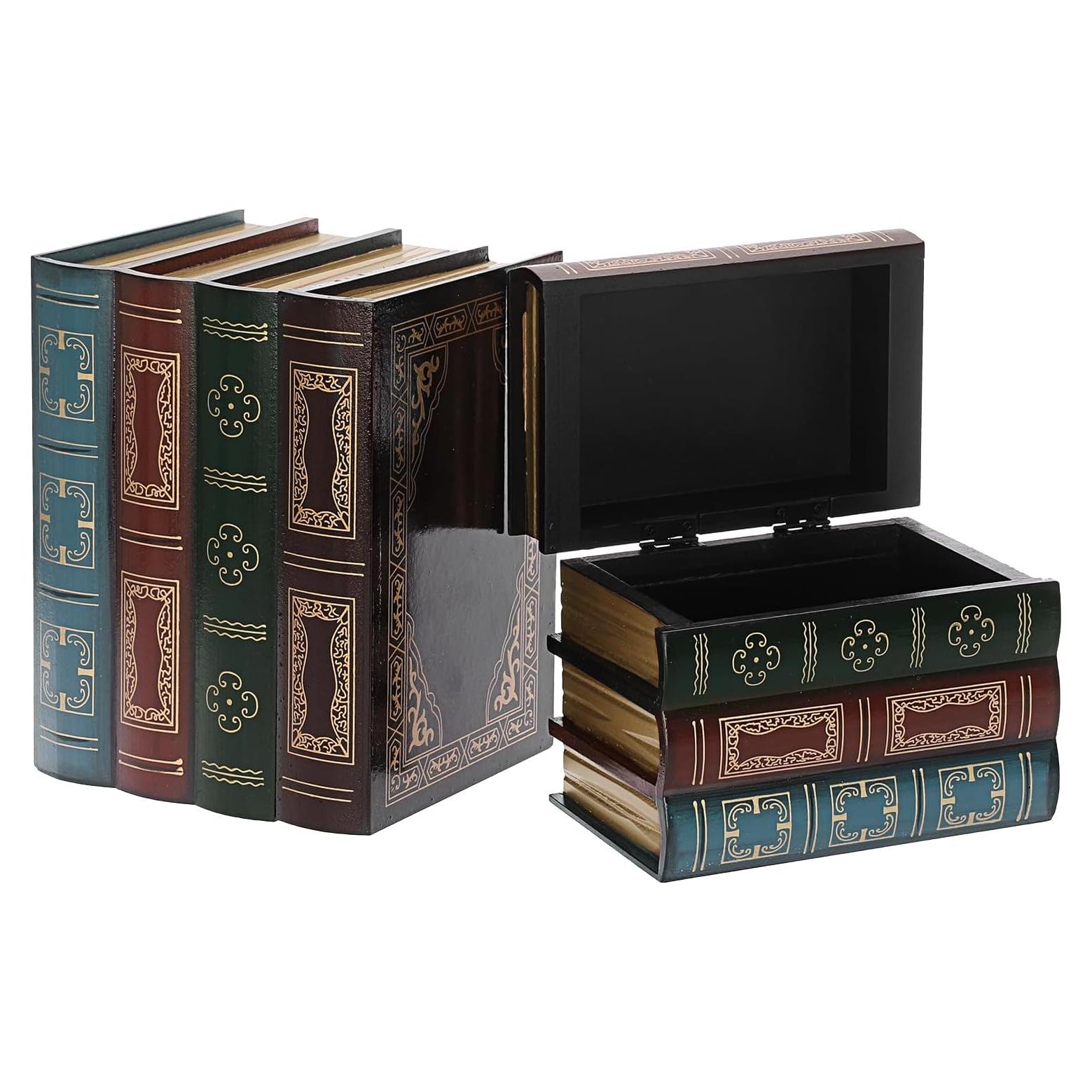 Cajas Decorativas de Libros ELLDOO Vintage 2 Piezas