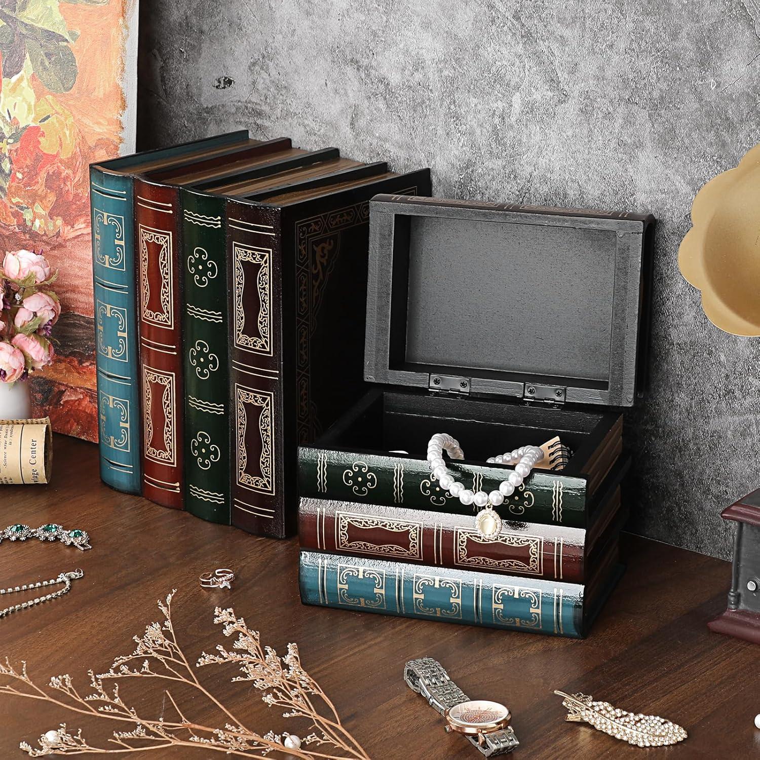 Cajas Decorativas de Libros ELLDOO Vintage 2 Piezas