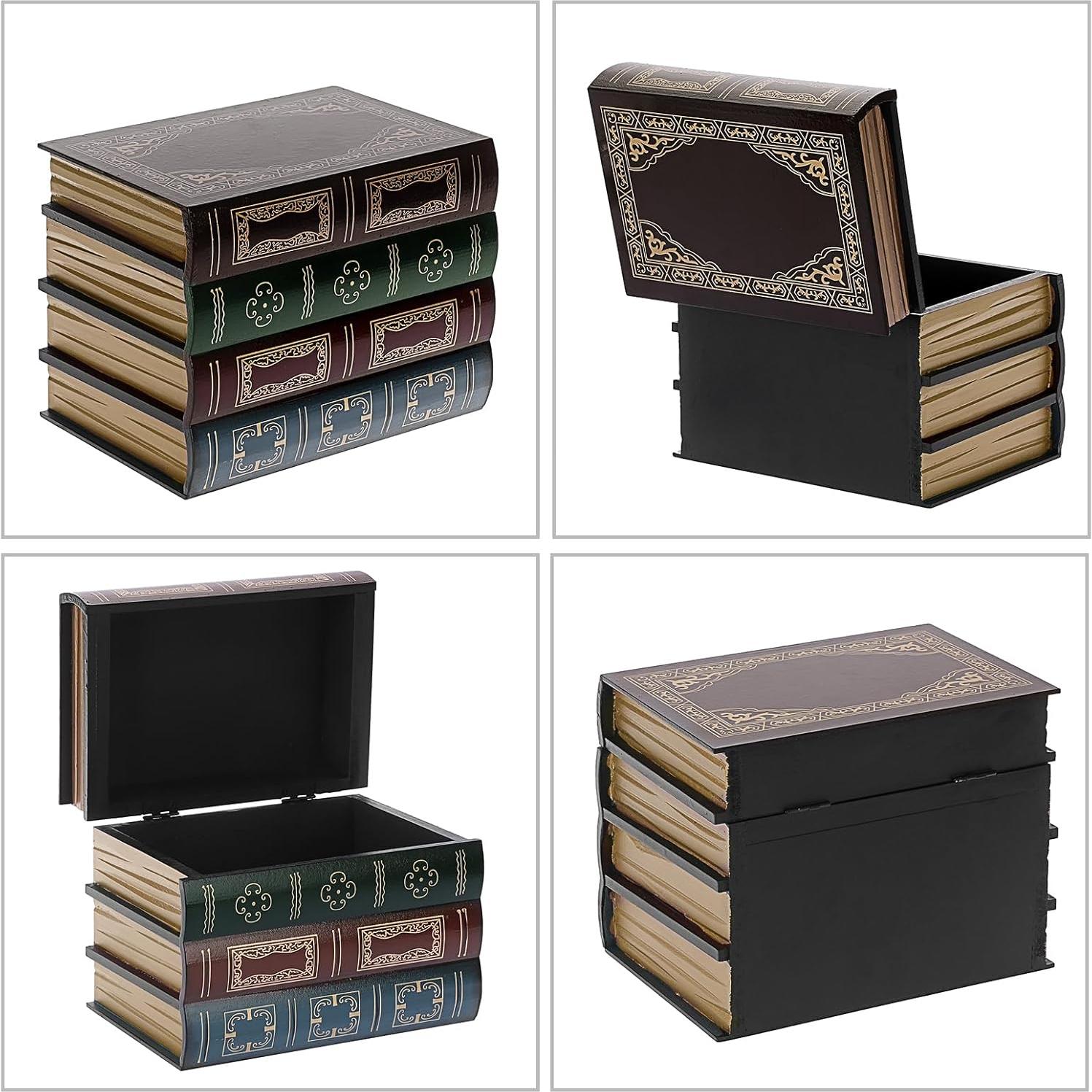Cajas Decorativas de Libros ELLDOO Vintage 2 Piezas
