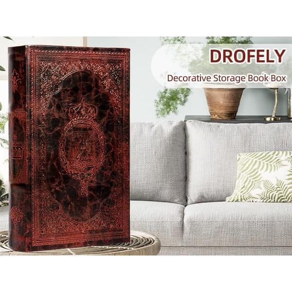 Caja de Almacenamiento Vintage DROFELY de Cuero Sintético 26x17 cm