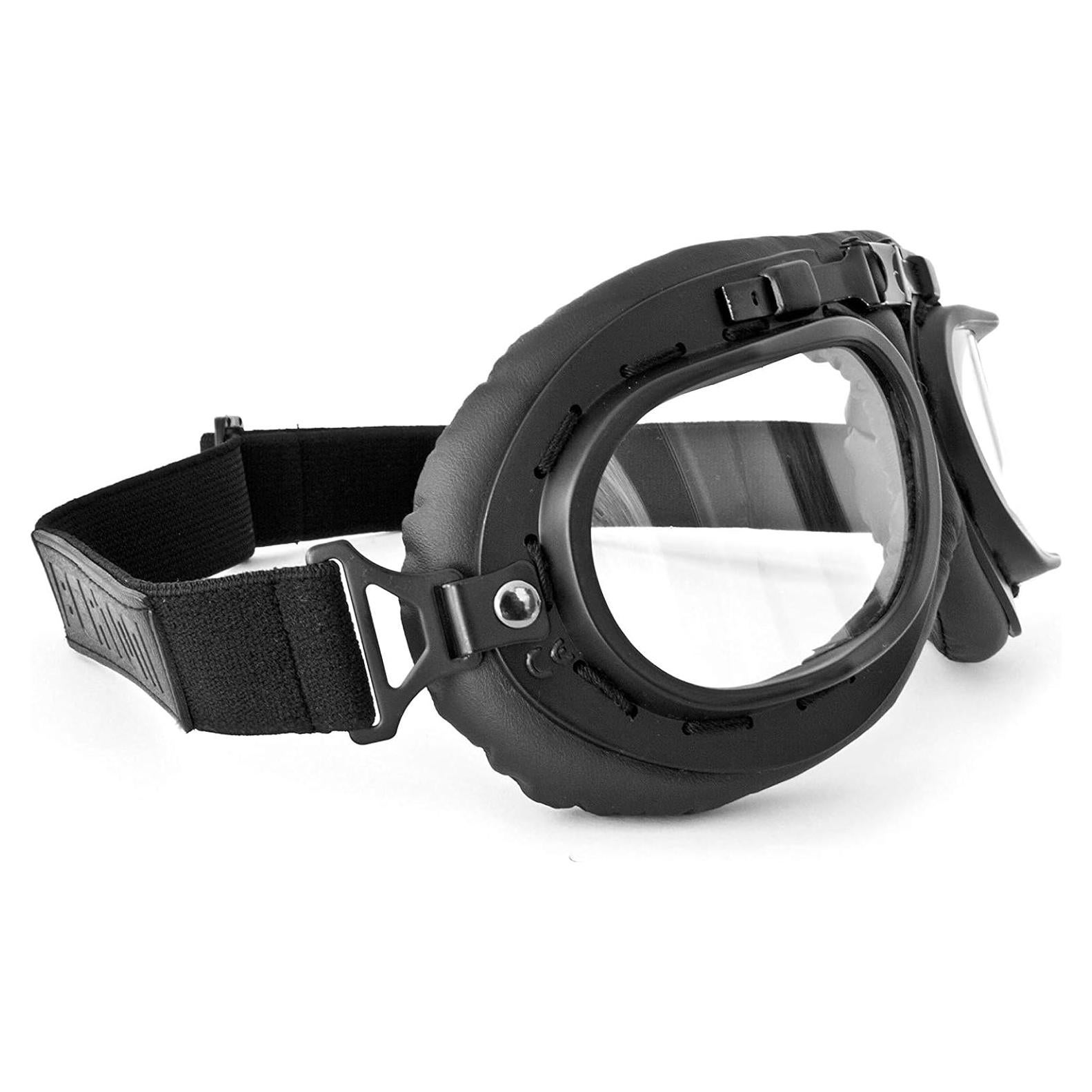 Gafas de Motocicleta Vintage Bertoni AF195 - Negro Mate