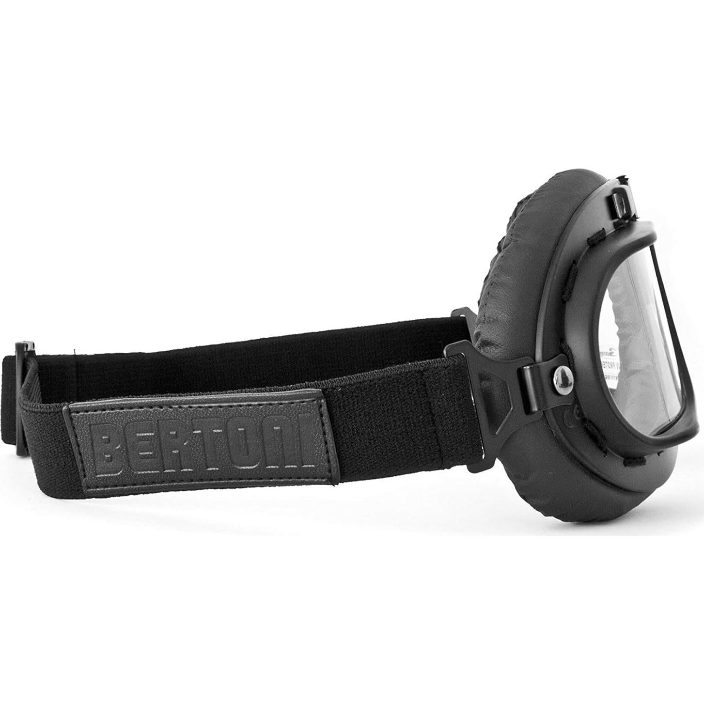 Gafas de Motocicleta Vintage Bertoni AF195 - Negro Mate