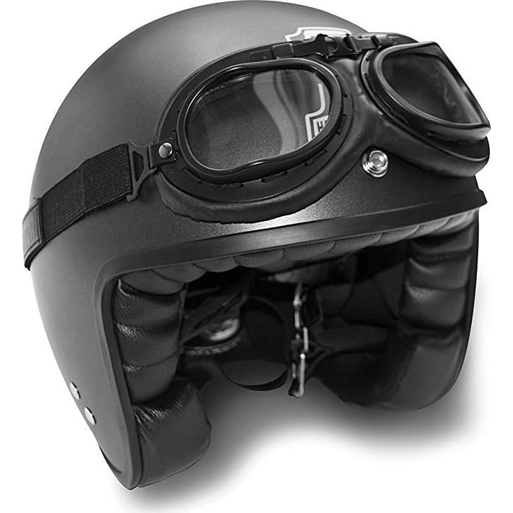 Gafas de Motocicleta Vintage Bertoni AF195 - Negro Mate