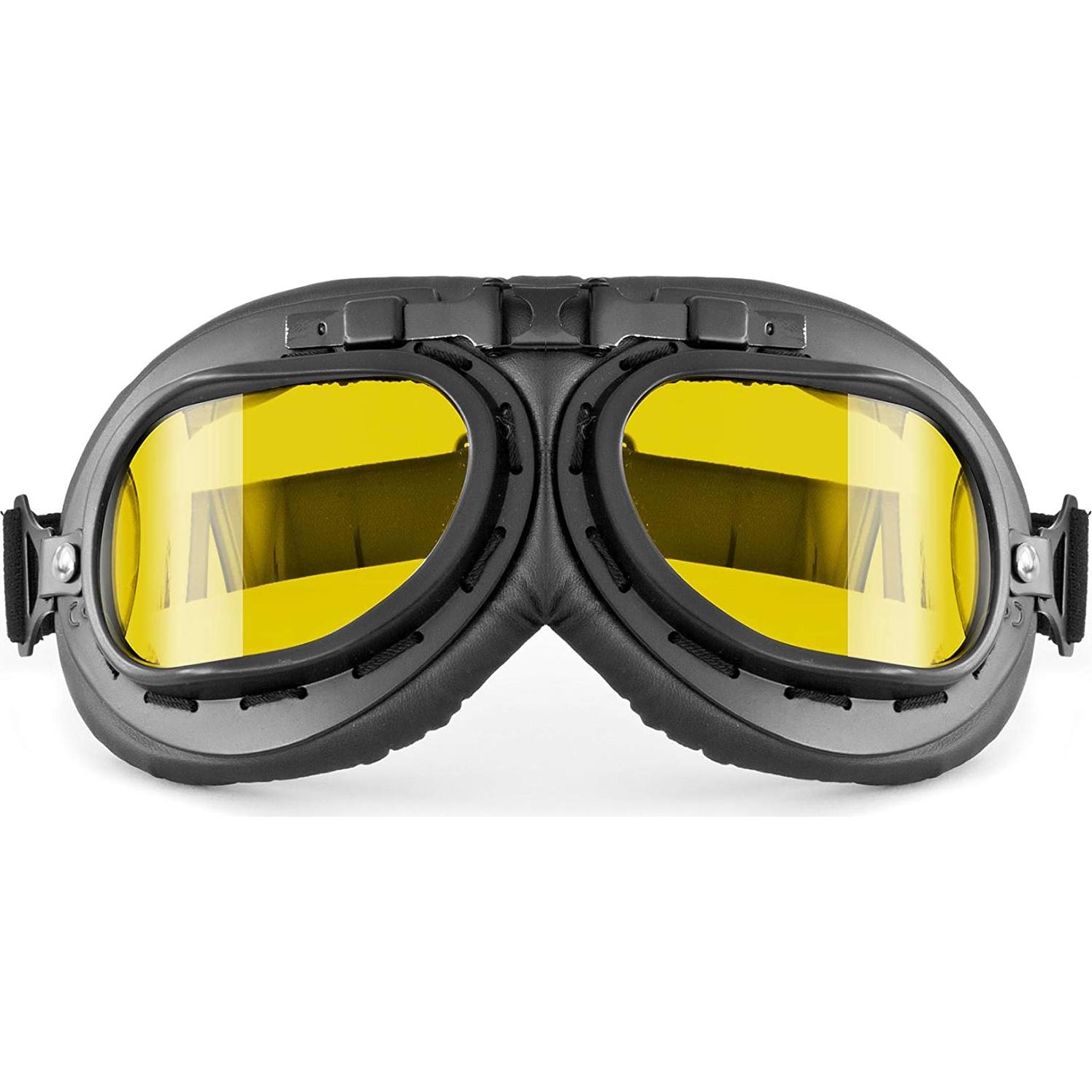 Gafas de motocicleta Bertoni AF195 - Vintage Negro Mate