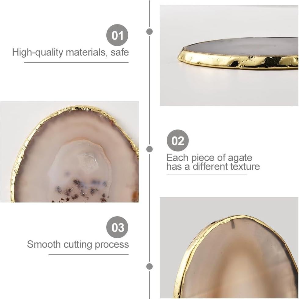 Juego de 4 Posavasos de Ágata Natural Blueshyhall - Decoración