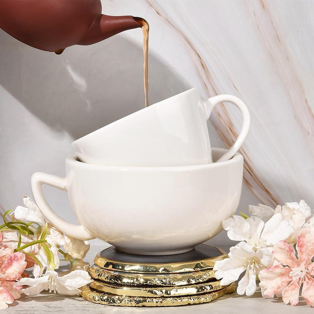 Juego de 4 Posavasos de Ágata Natural Blueshyhall - Decoración