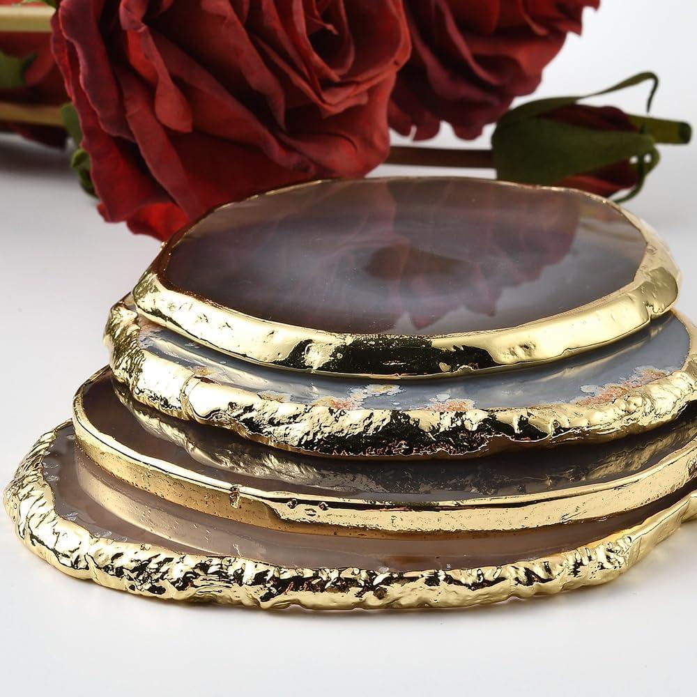 Juego de 4 Posavasos de Ágata Natural Blueshyhall - Decoración