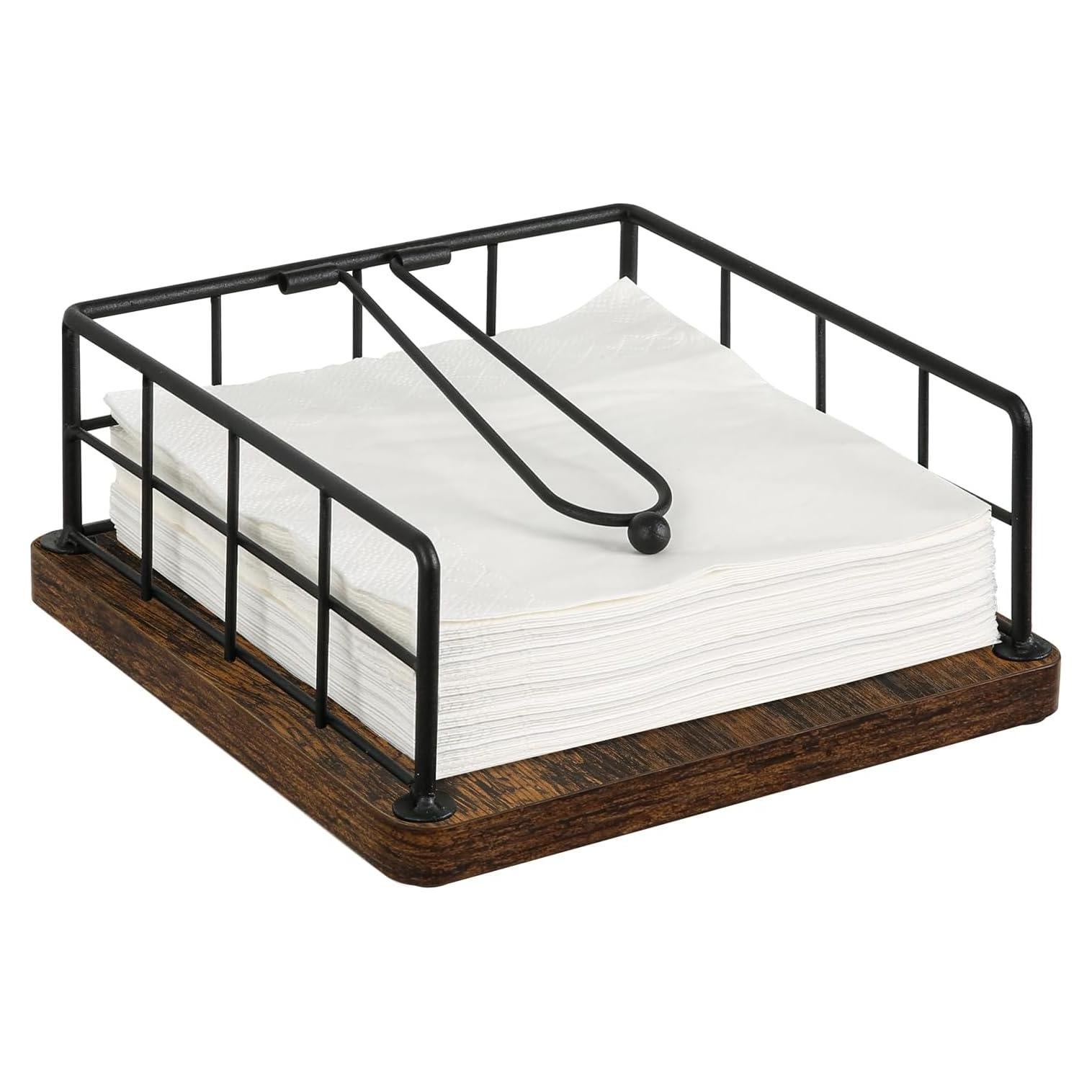 Soporte para Servilletas YINMIT de Madera Granja 19.6x19.6 cm