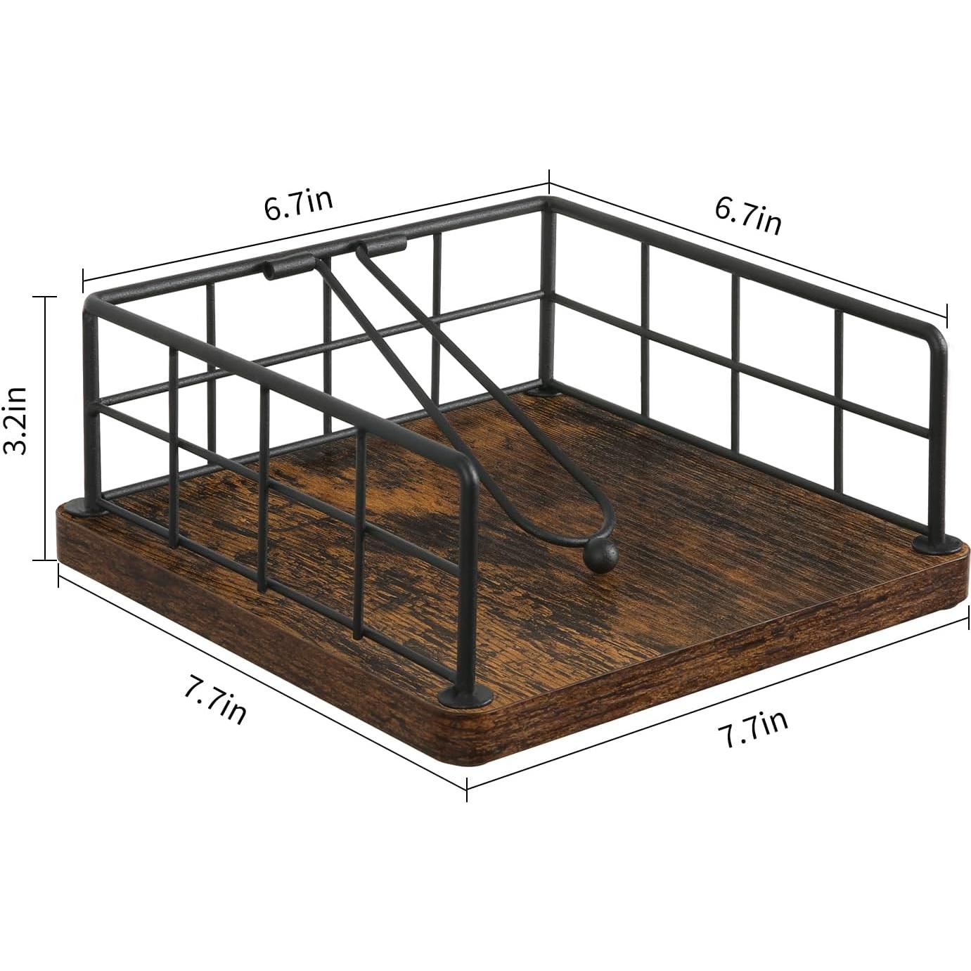 Soporte para Servilletas YINMIT de Madera Granja 19.6x19.6 cm
