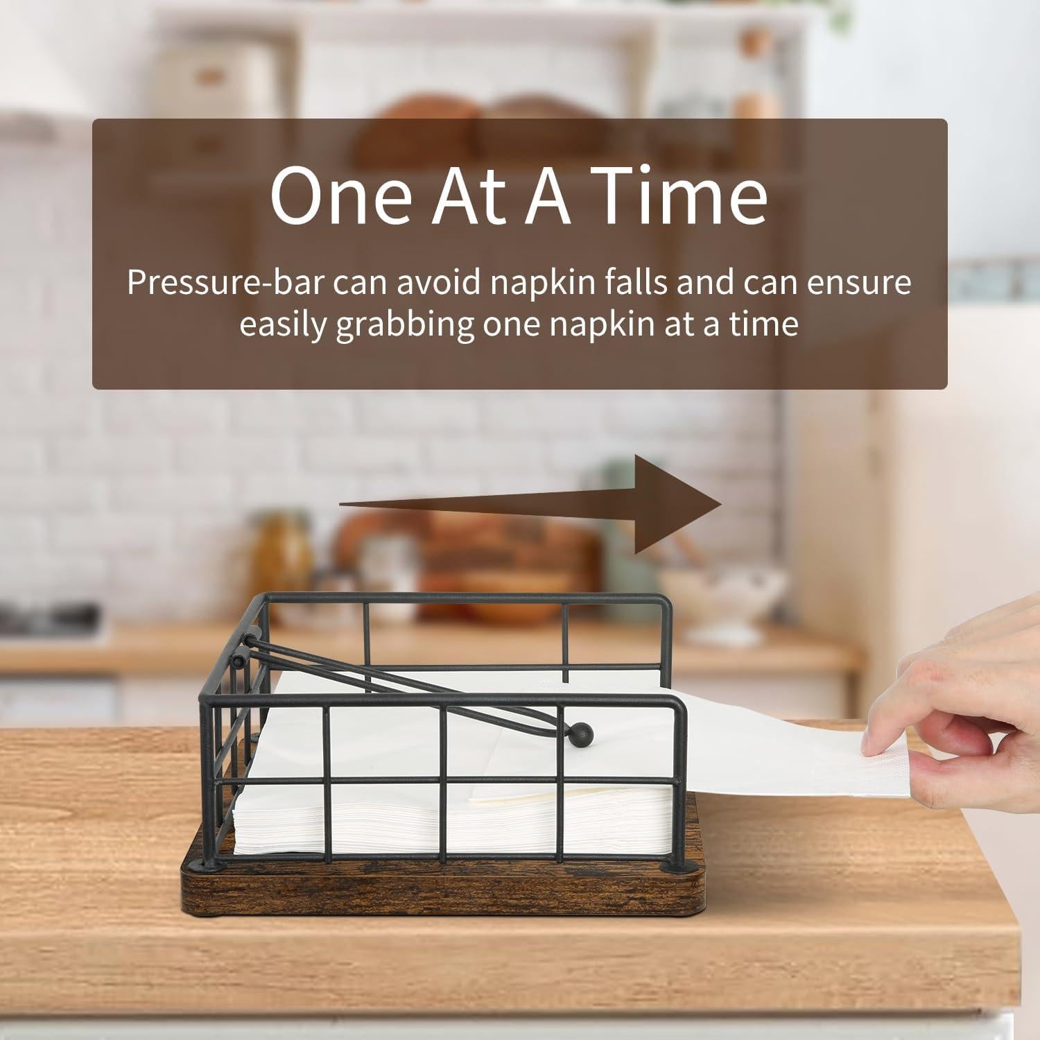 Soporte para Servilletas YINMIT de Madera Granja 19.6x19.6 cm