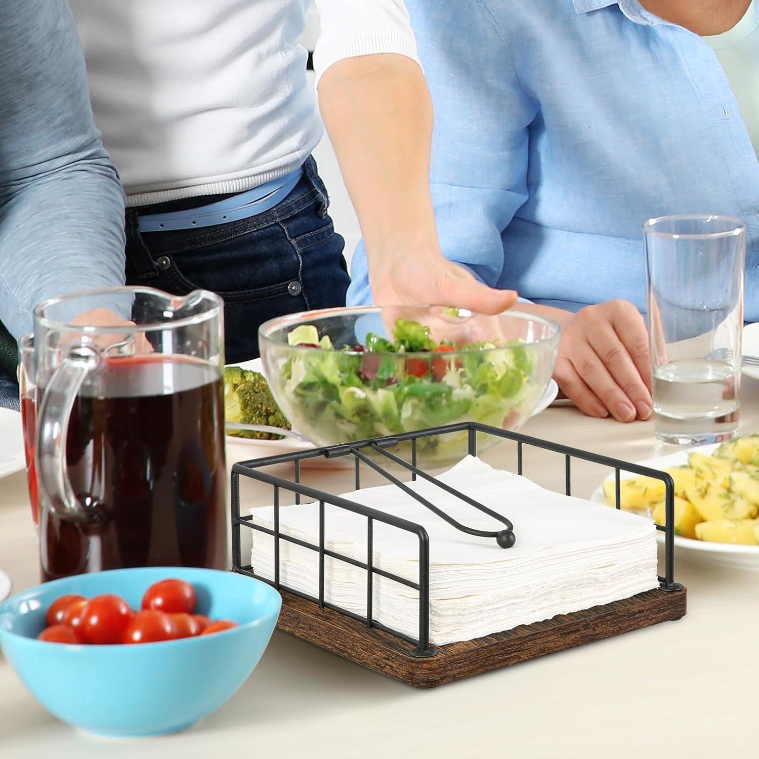 Soporte para Servilletas YINMIT de Madera Granja 19.6x19.6 cm