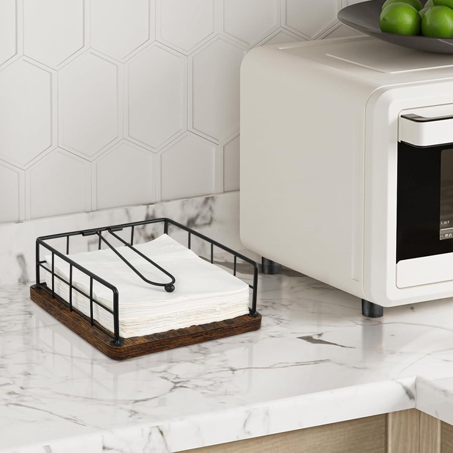 Soporte para Servilletas YINMIT de Madera Granja 19.6x19.6 cm