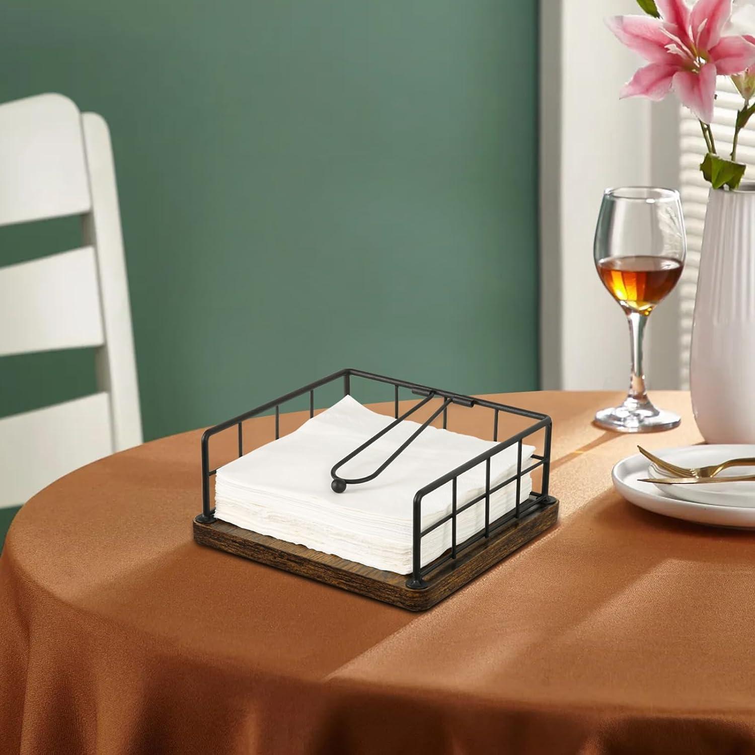 Soporte para Servilletas YINMIT de Madera Granja 19.6x19.6 cm