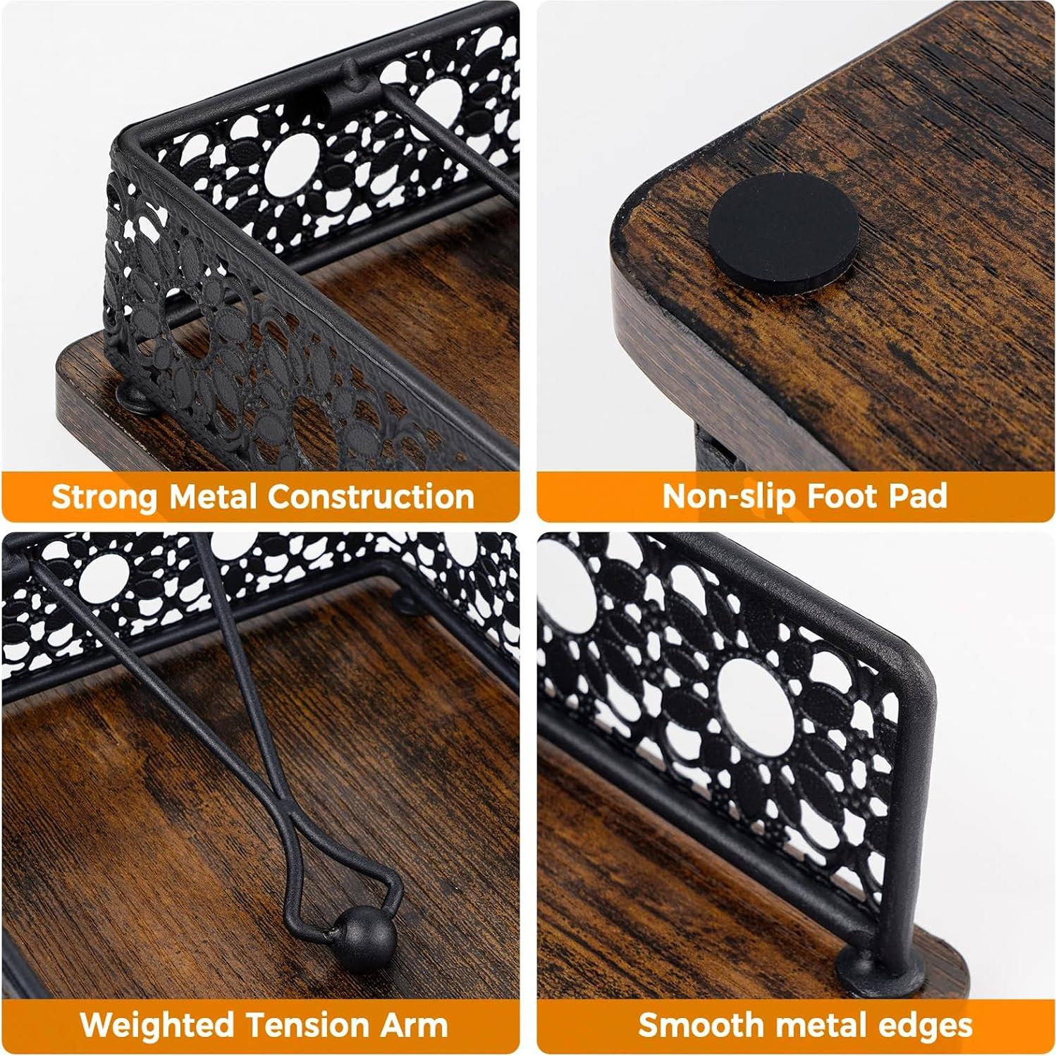 Soporte de Servilletas de Madera HALIAFANCY - Hierro Negro 20x20 cm